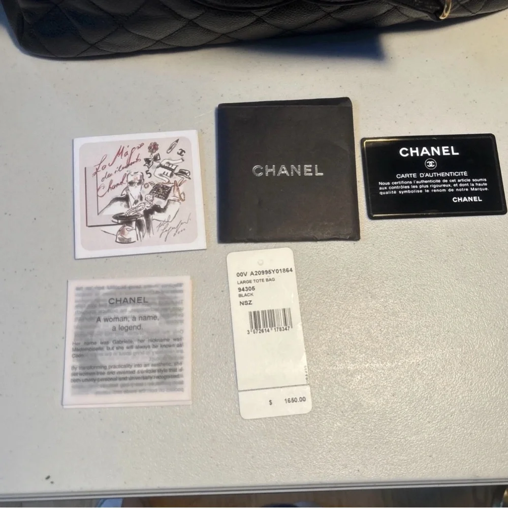 Chanel GST Grand Shopping Tote Black Caviar Leather Gold Hardware Auth Card Box - Picture 4 of 12